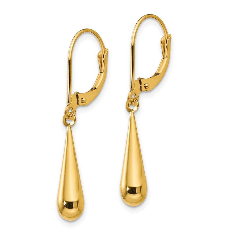 FJC Finejewelers 14 kt Yellow Gold Madi K Teardrop Dangle Leverback Earrings 33 x 5 mm