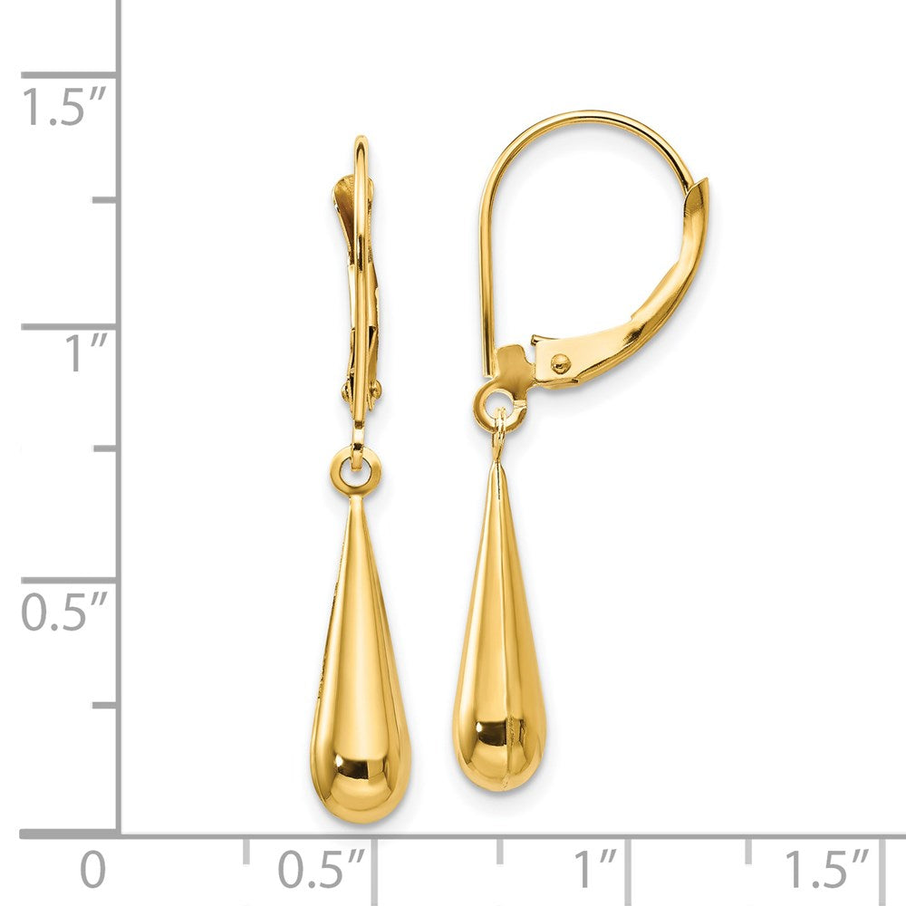 FJC Finejewelers 14 kt Yellow Gold Madi K Teardrop Dangle Leverback Earrings 33 x 5 mm