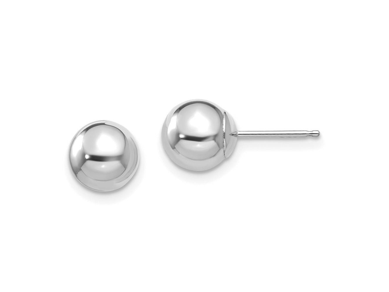 FJC Finejewelers 14 kt White Gold Madi K Polished Ball Post Earrings 7 mm x 7 mm