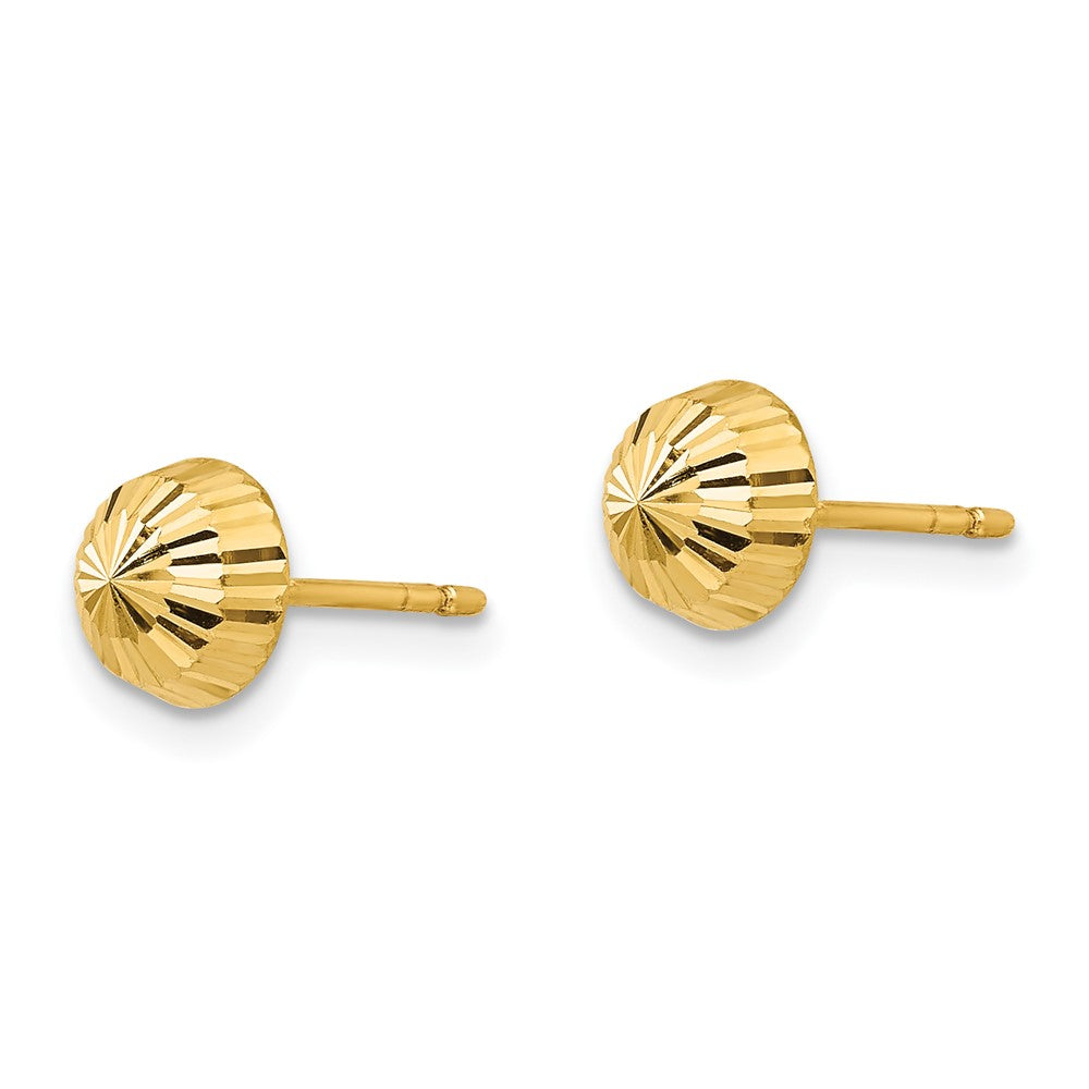 FJC Finejewelers 14 kt Yellow Gold Madi K Polished and Bright Cut Swirl Button Post Earrings 5 x 5 mm
