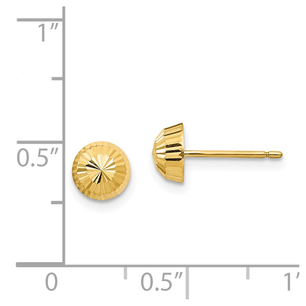 FJC Finejewelers 14 kt Yellow Gold Madi K Polished and Bright Cut Swirl Button Post Earrings 5 x 5 mm