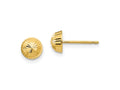 FJC Finejewelers 14 kt Yellow Gold Madi K Polished and Bright Cut Swirl Button Post Earrings 5 x 5 mm