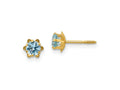 FJC Finejewelers 14 kt Yellow Gold Stud CZ Birthstone (March) Screwback(Silicone) Earrings 4 x 4 mm