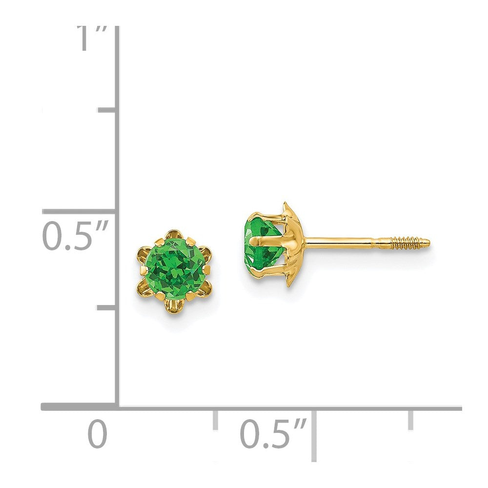 FJC Finejewelers 14 kt Yellow Gold Stud Madi K CZ Birthstone (May) Screwback Earrings 4 x 4 mm