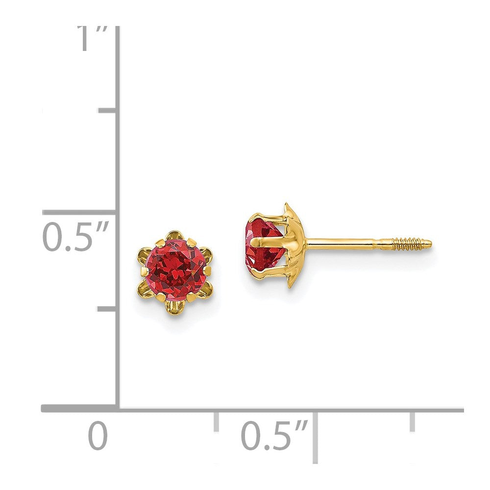 FJC Finejewelers 14 kt Yellow Gold Stud Madi K CZ Birthstone (Jul) Screwback Earrings 4 x 4 mm