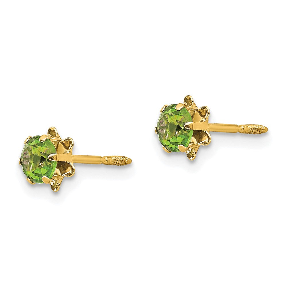 FJC Finejewelers 14 kt Yellow Gold Stud Madi K CZ Birthstone (Aug) Screwback Earrings 4 x 4 mm