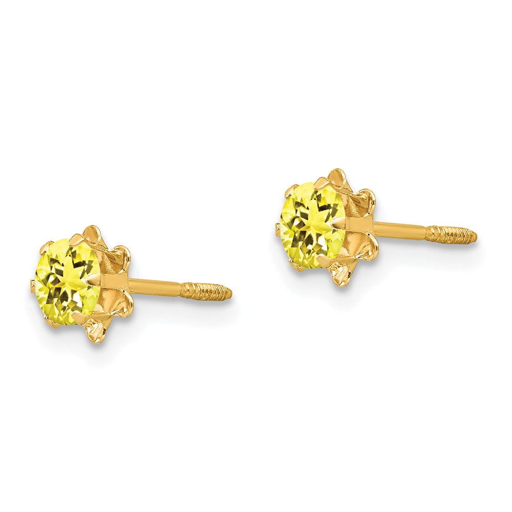 FJC Finejewelers 14 kt Yellow Gold Stud Madi K CZ Birthstone (Nov) Screwback Earrings 4 x 4 mm