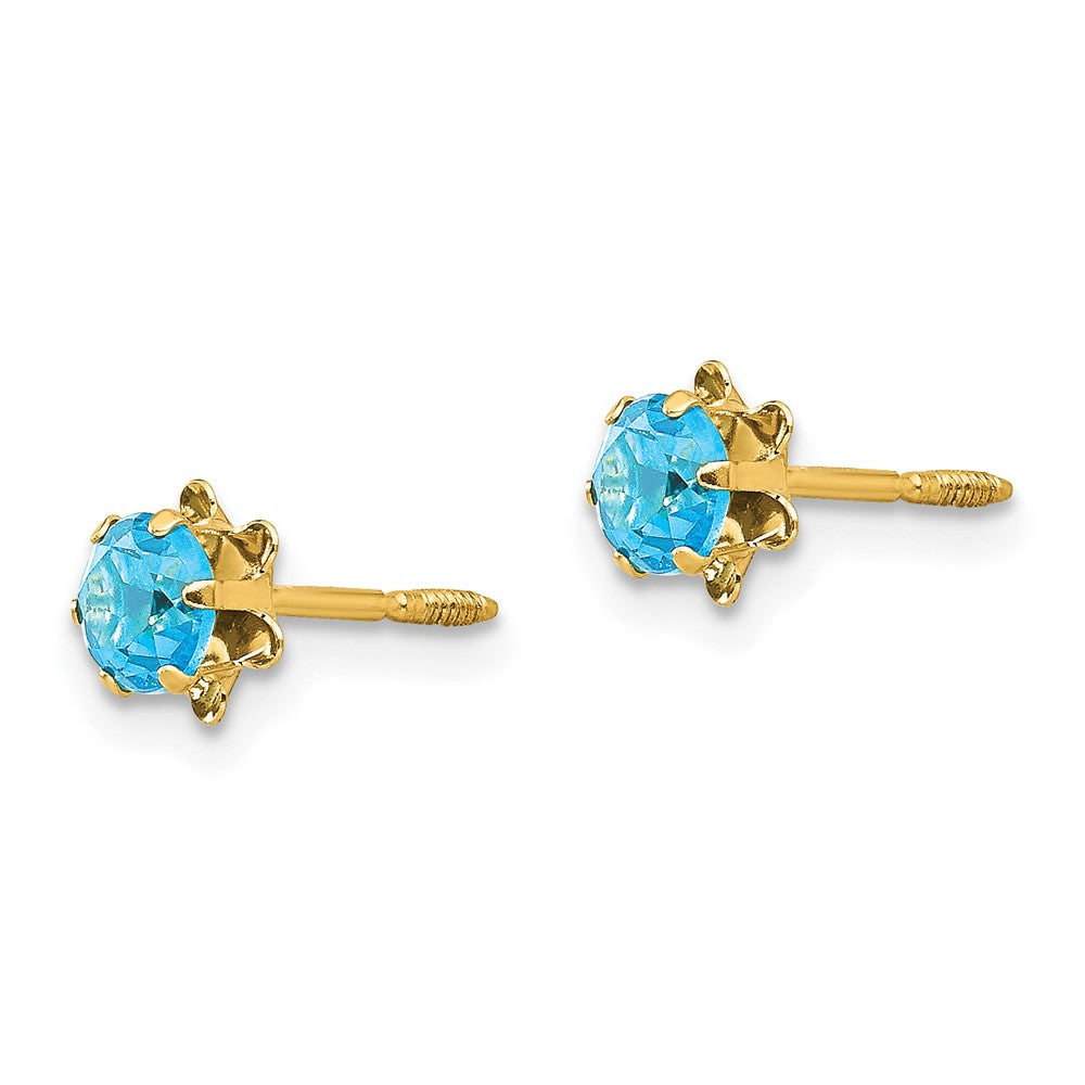FJC Finejewelers 14 kt Yellow Gold Stud Madi K CZ Birthstone (Dec) Screwback Earrings 4 x 4 mm