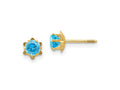 FJC Finejewelers 14 kt Yellow Gold Stud Madi K CZ Birthstone (Dec) Screwback Earrings 4 x 4 mm