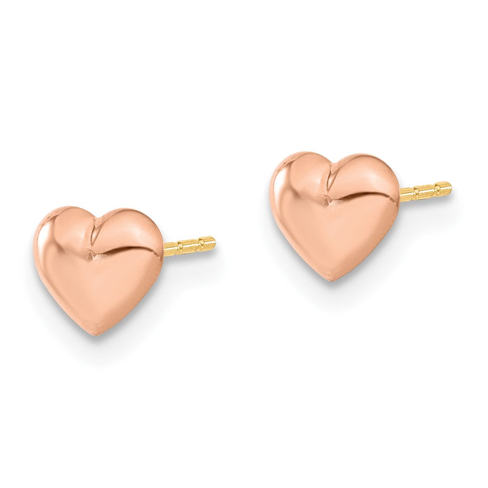FJC Finejewelers 14 kt Rose Gold Button Madi K Heart Post Earrings 6 mm x 7 mm