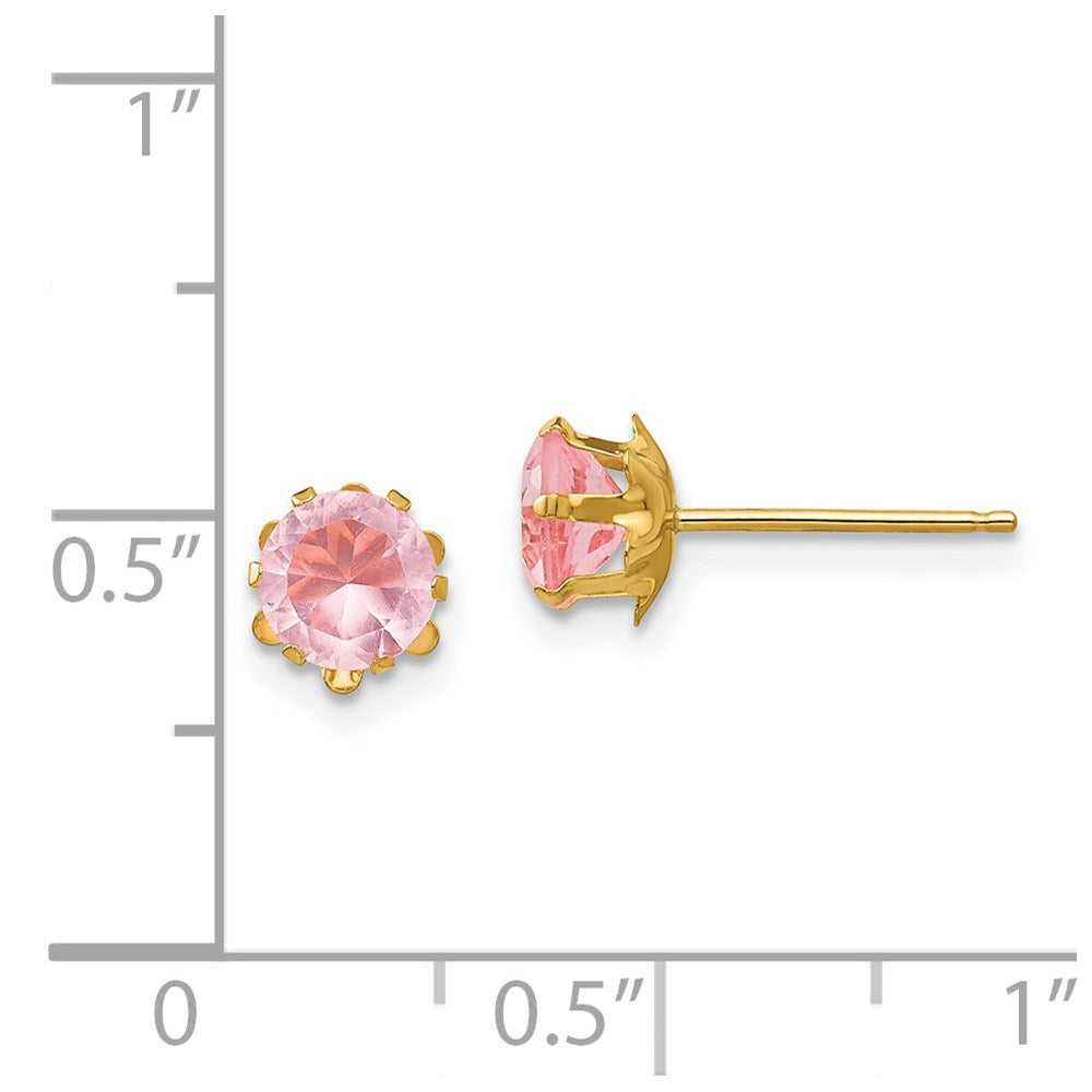 FJC Finejewelers 14 kt Yellow Gold Stud Madi K CZ Birthstone (Oct) Earrings 5 x 5 mm