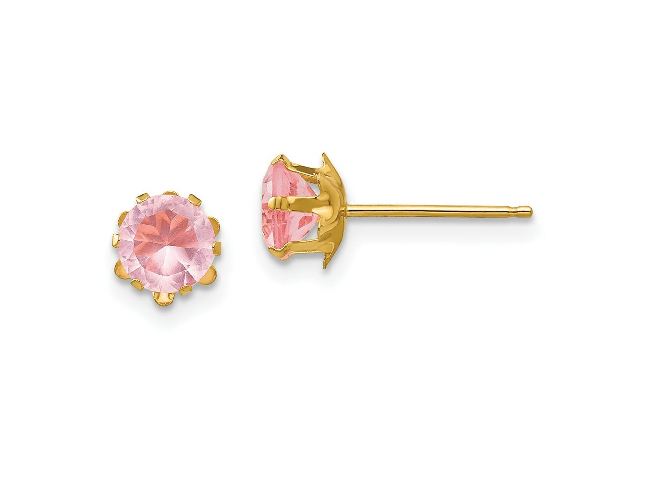 FJC Finejewelers 14 kt Yellow Gold Stud Madi K CZ Birthstone (Oct) Earrings 5 x 5 mm