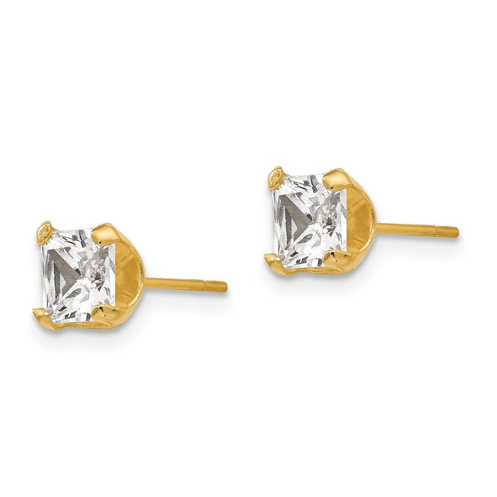 FJC Finejewelers 14 kt Yellow Gold Stud Madi K Square CZ Post Earrings 5 x 5 mm