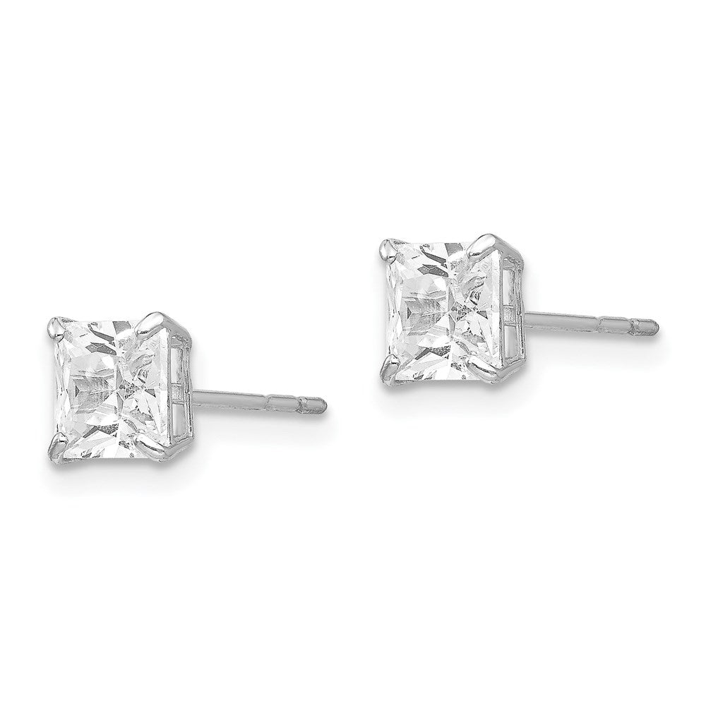 FJC Finejewelers 14 kt White Gold Stud Madi K Square CZ Post Earrings 5 mm x 5 mm