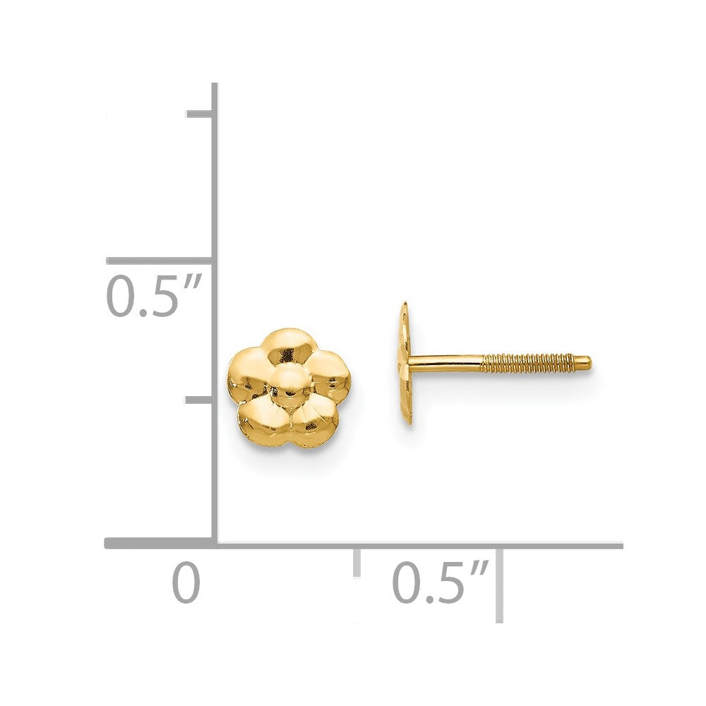 FJC Finejewelers 14 kt Yellow Gold Button Madi K Flower Post Earrings 6 x 6 mm