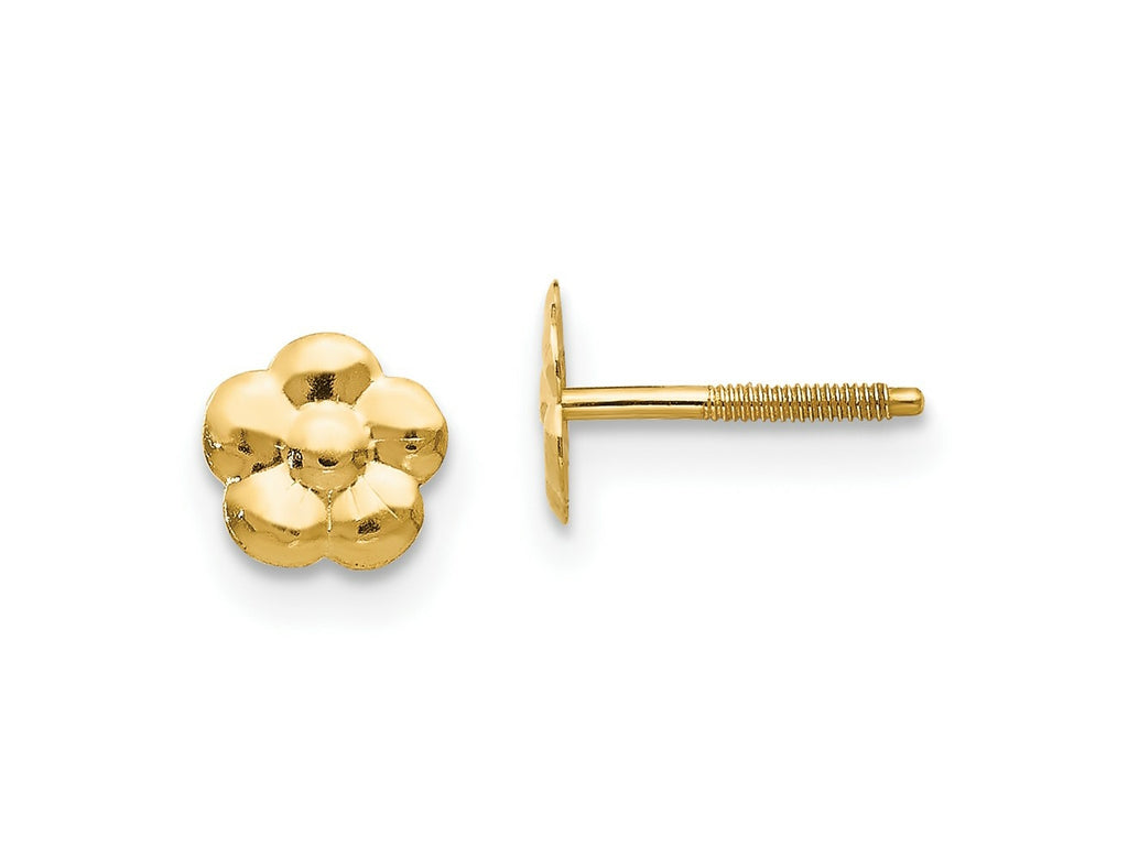 FJC Finejewelers 14 kt Yellow Gold Button Madi K Flower Post Earrings 6 x 6 mm