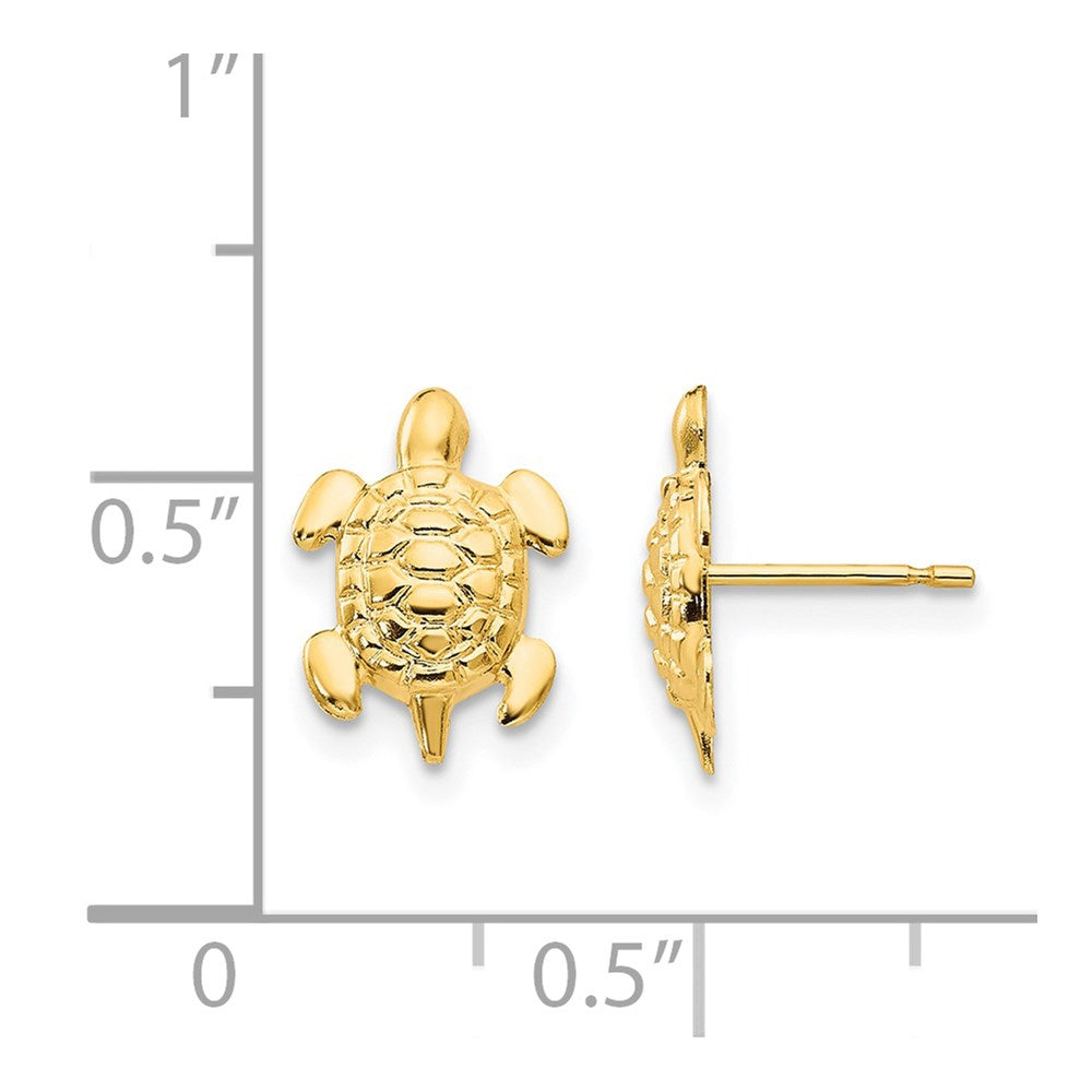 FJC Finejewelers 14 kt Yellow Gold Button Madi K Turtle Post Earrings 11 x 8 mm