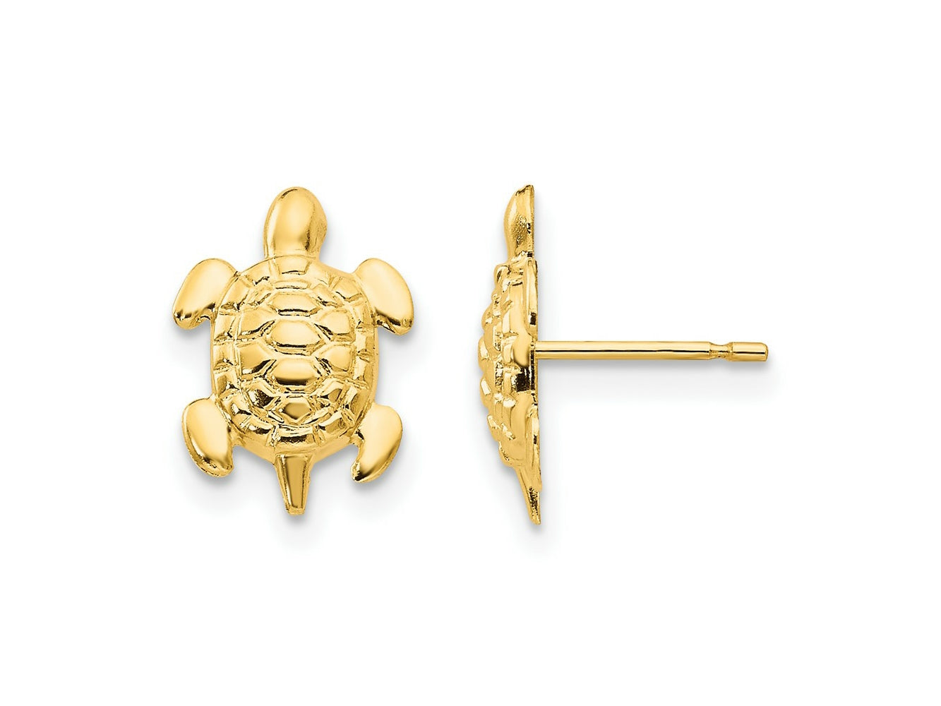 FJC Finejewelers 14 kt Yellow Gold Button Madi K Turtle Post Earrings 11 x 8 mm