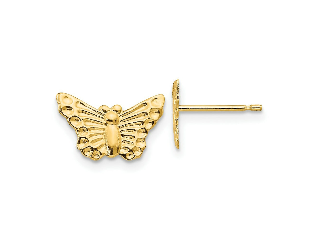 FJC Finejewelers 14 kt Yellow Gold Button Madi K Butterfly Post Earrings 12 x 8 mm