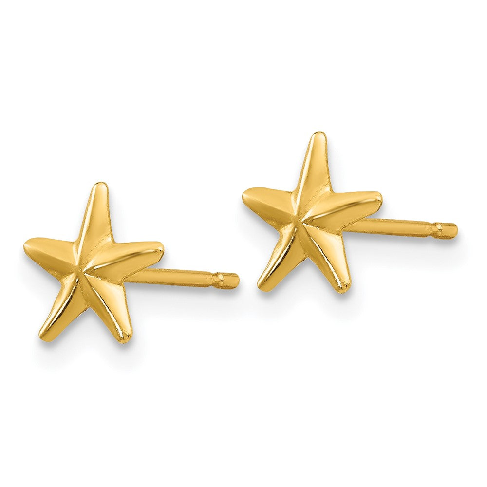 FJC Finejewelers 14 kt Yellow Gold Button Madi K Star Post Earrings 8 x 6 mm