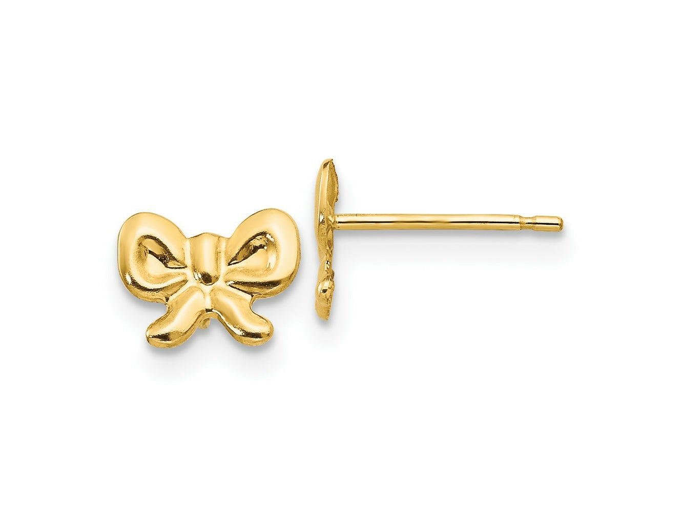 FJC Finejewelers 14 kt Yellow Gold Button Madi K Bow Post Earrings 8 x 6 mm