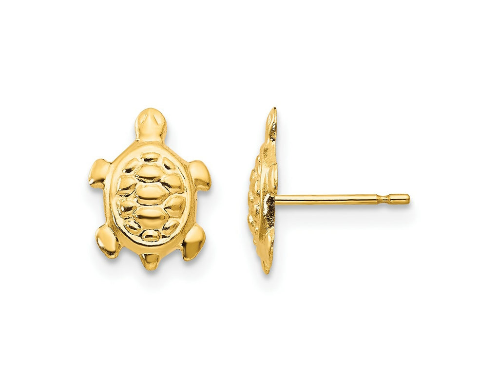 FJC Finejewelers 14 kt Yellow Gold Button Madi K Turtle Post Earrings 12 x 8 mm