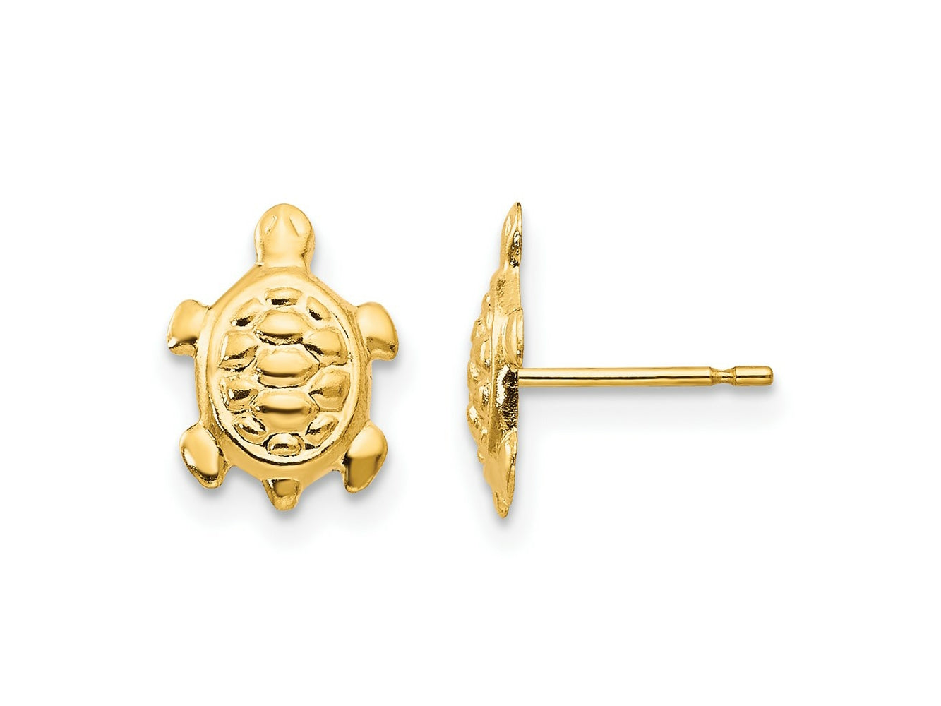 FJC Finejewelers 14 kt Yellow Gold Button Madi K Turtle Post Earrings 12 x 8 mm