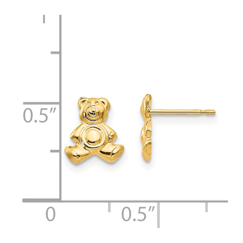 FJC Finejewelers 14 kt Yellow Gold Button Madi K Teddy Bear Post Earrings 10 x 8 mm