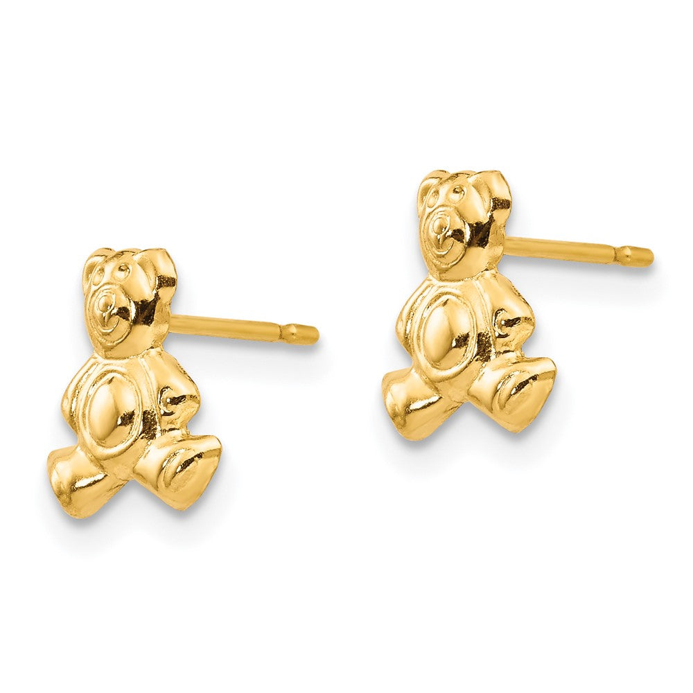 FJC Finejewelers 14 kt Yellow Gold Button Madi K Teddy Bear Post Earrings 10 x 8 mm