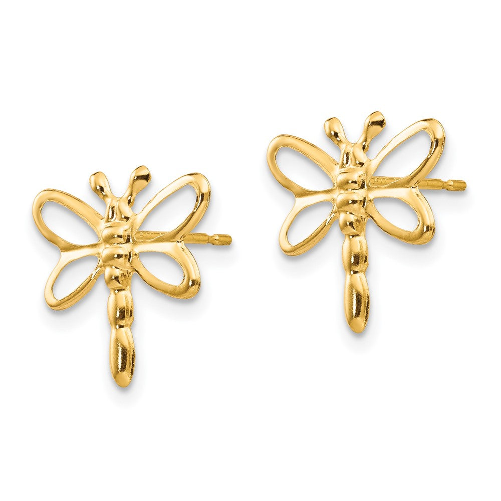 FJC Finejewelers 14 kt Yellow Gold Button Madi K Dragonfly Post Earrings 12 x 12 mm