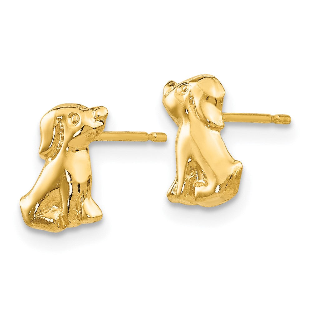 FJC Finejewelers 14 kt Yellow Gold Button Madi K Dog Post Earrings 8 x 5 mm