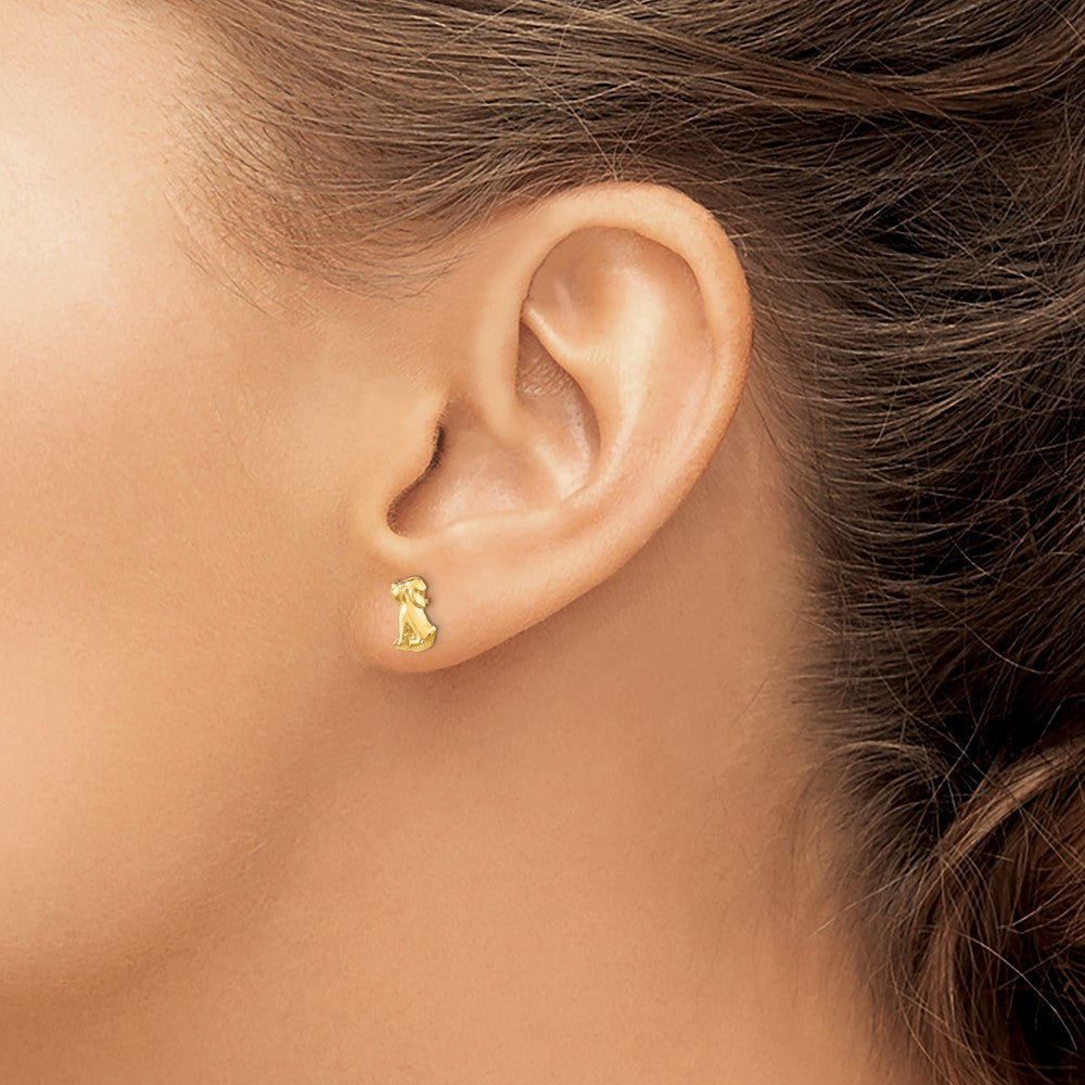 FJC Finejewelers 14 kt Yellow Gold Button Madi K Dog Post Earrings 8 x 5 mm