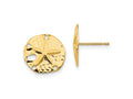 FJC Finejewelers 14 kt Yellow Gold Button Madi K Sand Dollar Post Earrings 12 x 10 mm