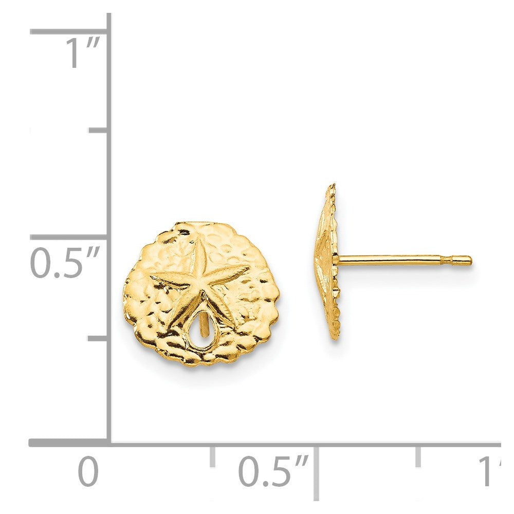 FJC Finejewelers 14 kt Yellow Gold Button Madi K Sand Dollar Post Earrings 10 x 10 mm