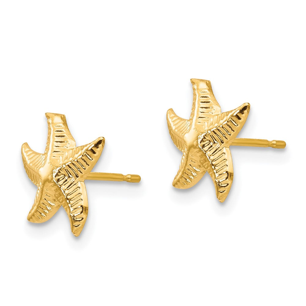 FJC Finejewelers 14 kt Yellow Gold Button Madi K Starfish Post Earrings 10 x 8 mm