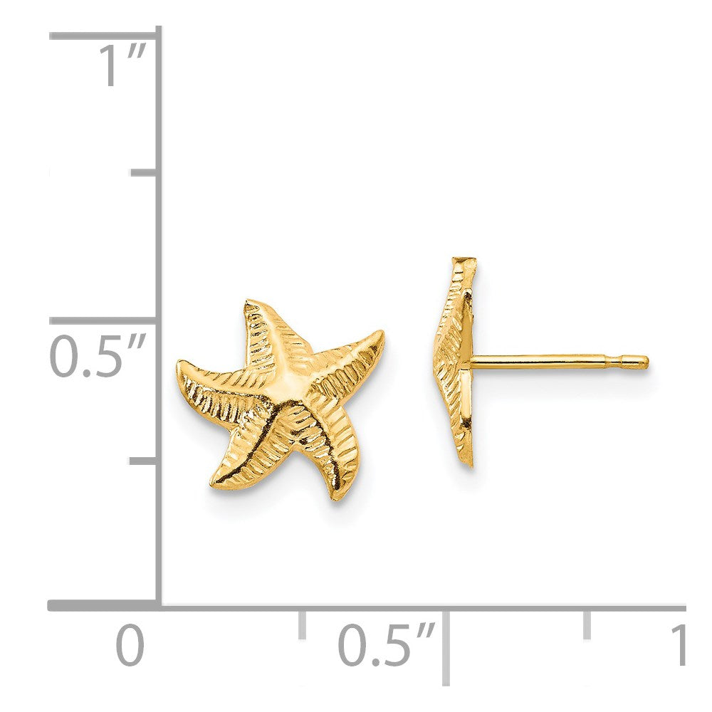 FJC Finejewelers 14 kt Yellow Gold Button Madi K Starfish Post Earrings 10 x 8 mm