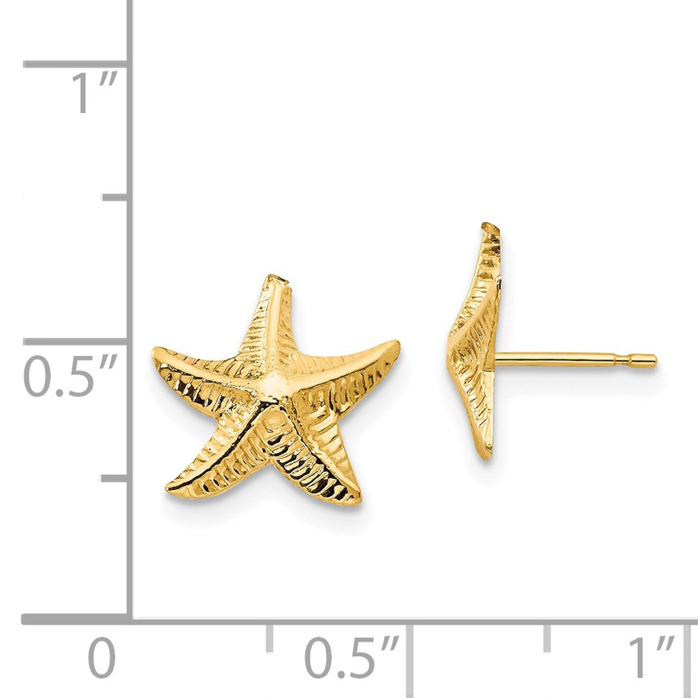 FJC Finejewelers 14 kt Yellow Gold Button Madi K Starfish Post Earrings 11 x 11 mm