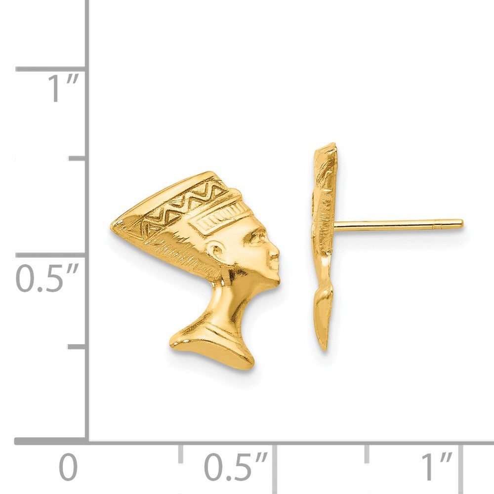 FJC Finejewelers 14 kt Yellow Gold Button Madi K Nefertiti Post Earrings 13 x 11 mm