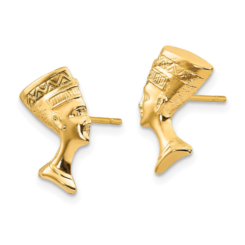 FJC Finejewelers 14 kt Yellow Gold Button Madi K Nefertiti Post Earrings 13 x 11 mm