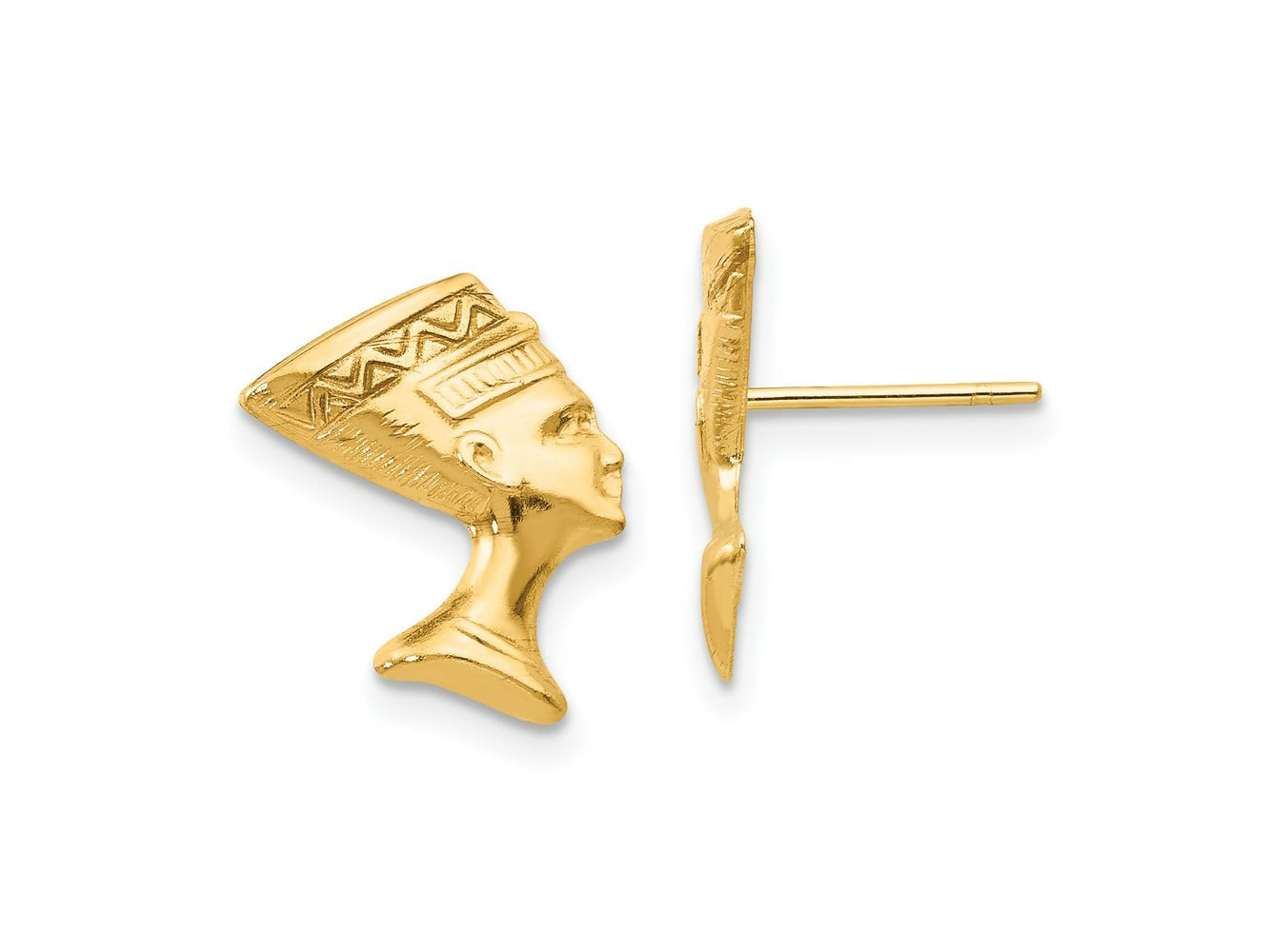 FJC Finejewelers 14 kt Yellow Gold Button Madi K Nefertiti Post Earrings 13 x 11 mm