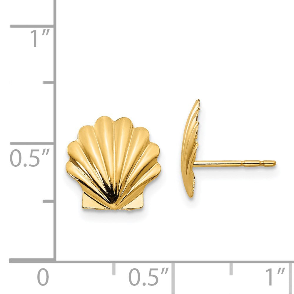 FJC Finejewelers 14 kt Yellow Gold Button Madi K Shell Post Earrings 10 x 10 mm