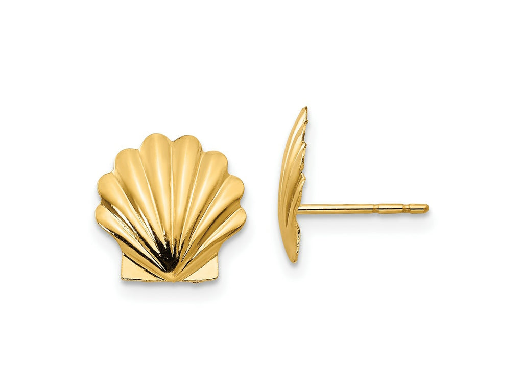 FJC Finejewelers 14 kt Yellow Gold Button Madi K Shell Post Earrings 10 x 10 mm