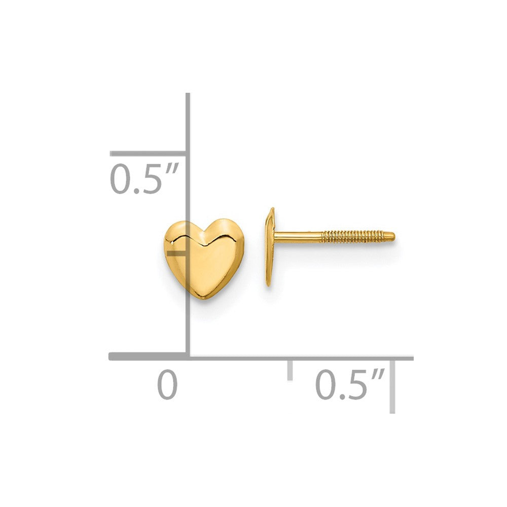 FJC Finejewelers 14 kt Yellow Gold Button Madi K Heart Post Earrings 5 x 5 mm