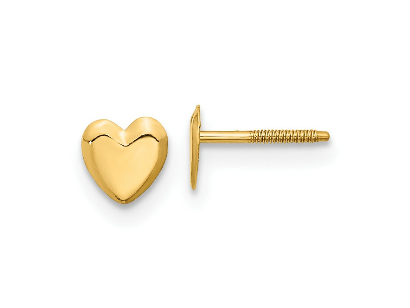 FJC Finejewelers 14 kt Yellow Gold Button Madi K Heart Post Earrings 5 x 5 mm