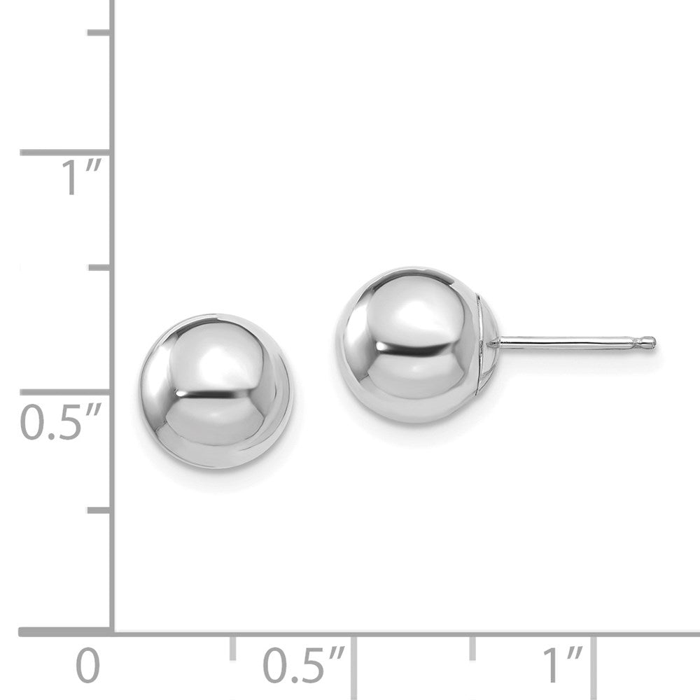 FJC Finejewelers 14 kt White Gold Madi K Polished Ball Post Earrings 8 mm x 8 mm