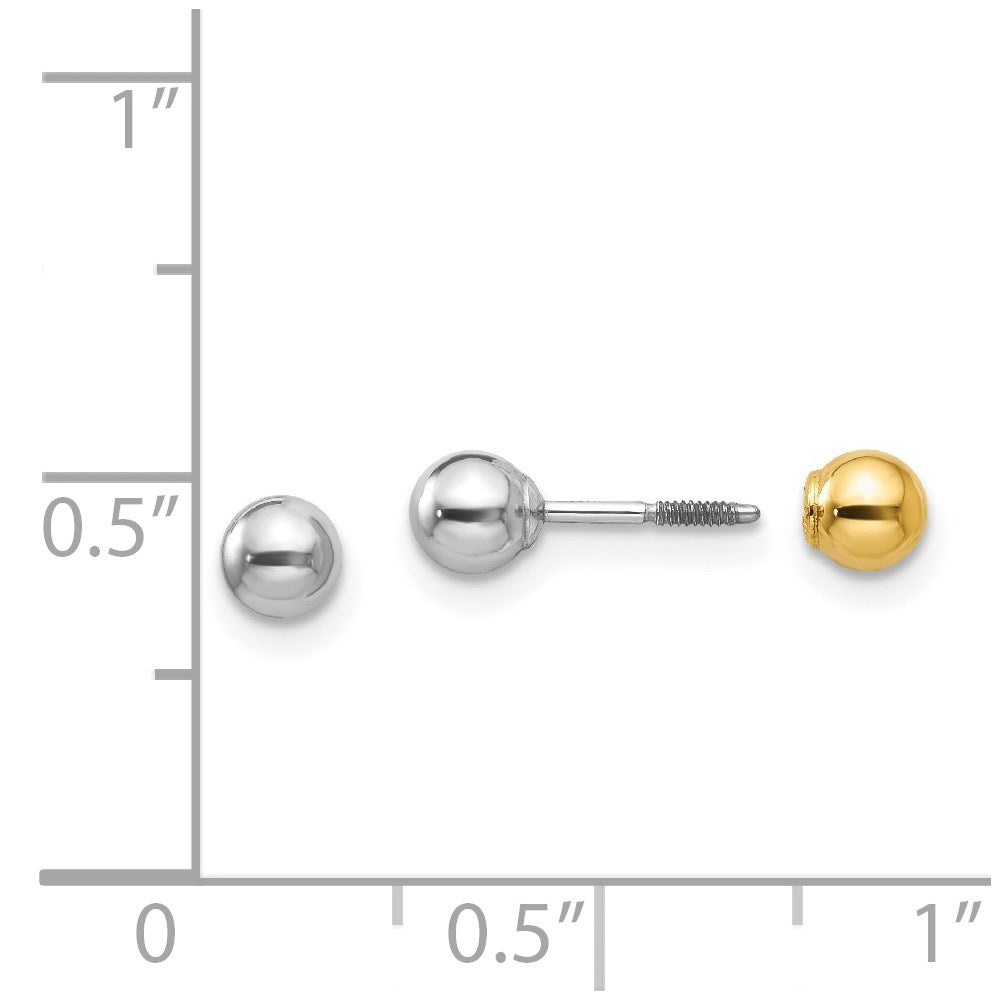 FJC Finejewelers 14 kt Two Tone Gold Madi K Reversible Ball Earrings 4 x 4 mm