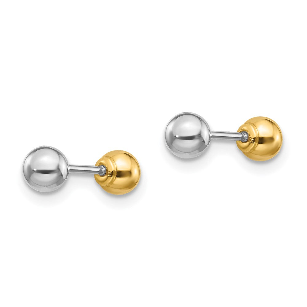 FJC Finejewelers 14 kt Two Tone Gold Madi K Reversible Ball Earrings 4 x 4 mm
