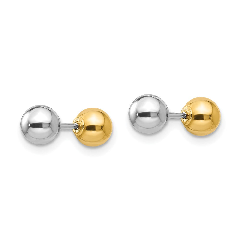 FJC Finejewelers 14 kt Two Tone Gold Madi K Reversible Ball Earrings 5 x 5 mm