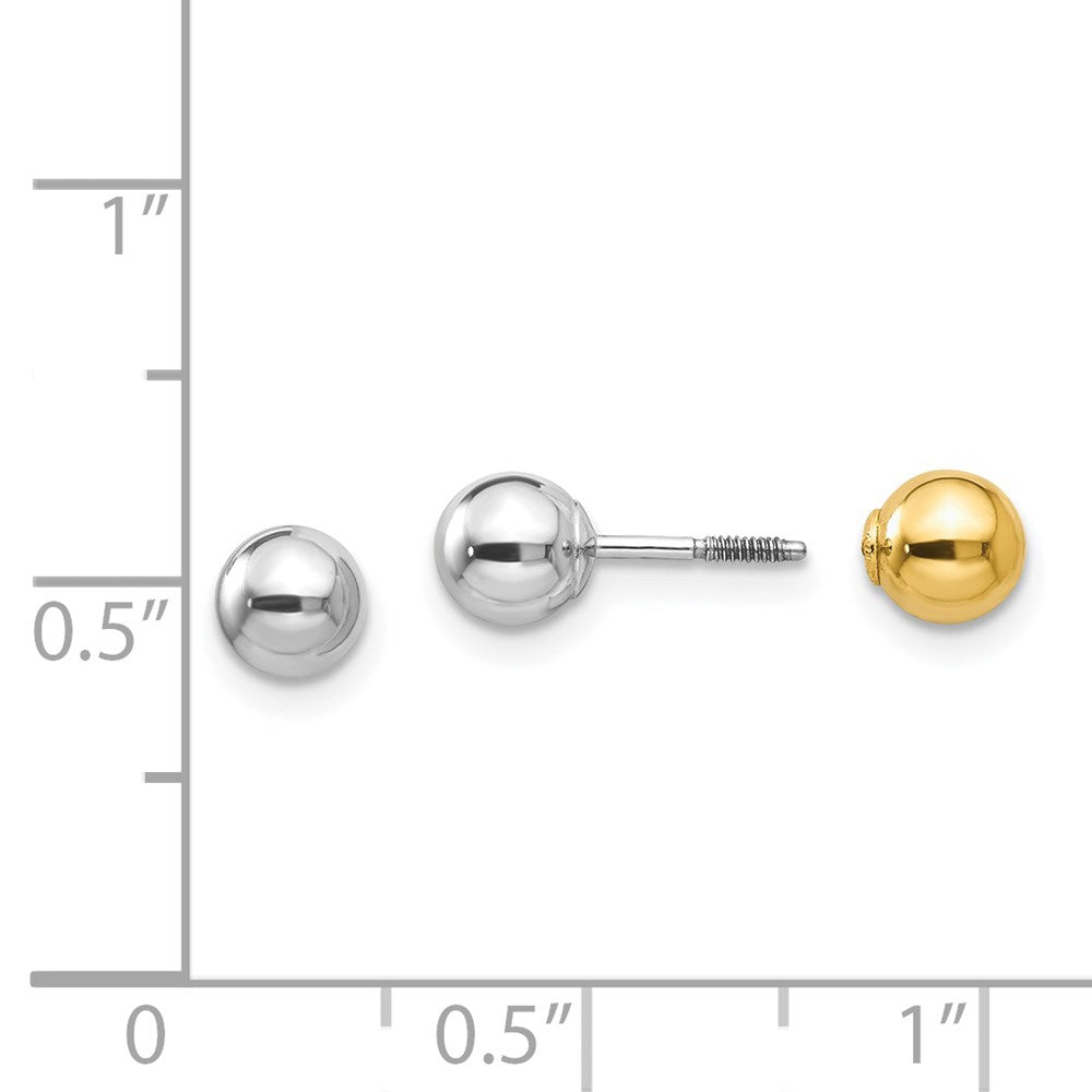 FJC Finejewelers 14 kt Two Tone Gold Madi K Reversible Ball Earrings 5 x 5 mm