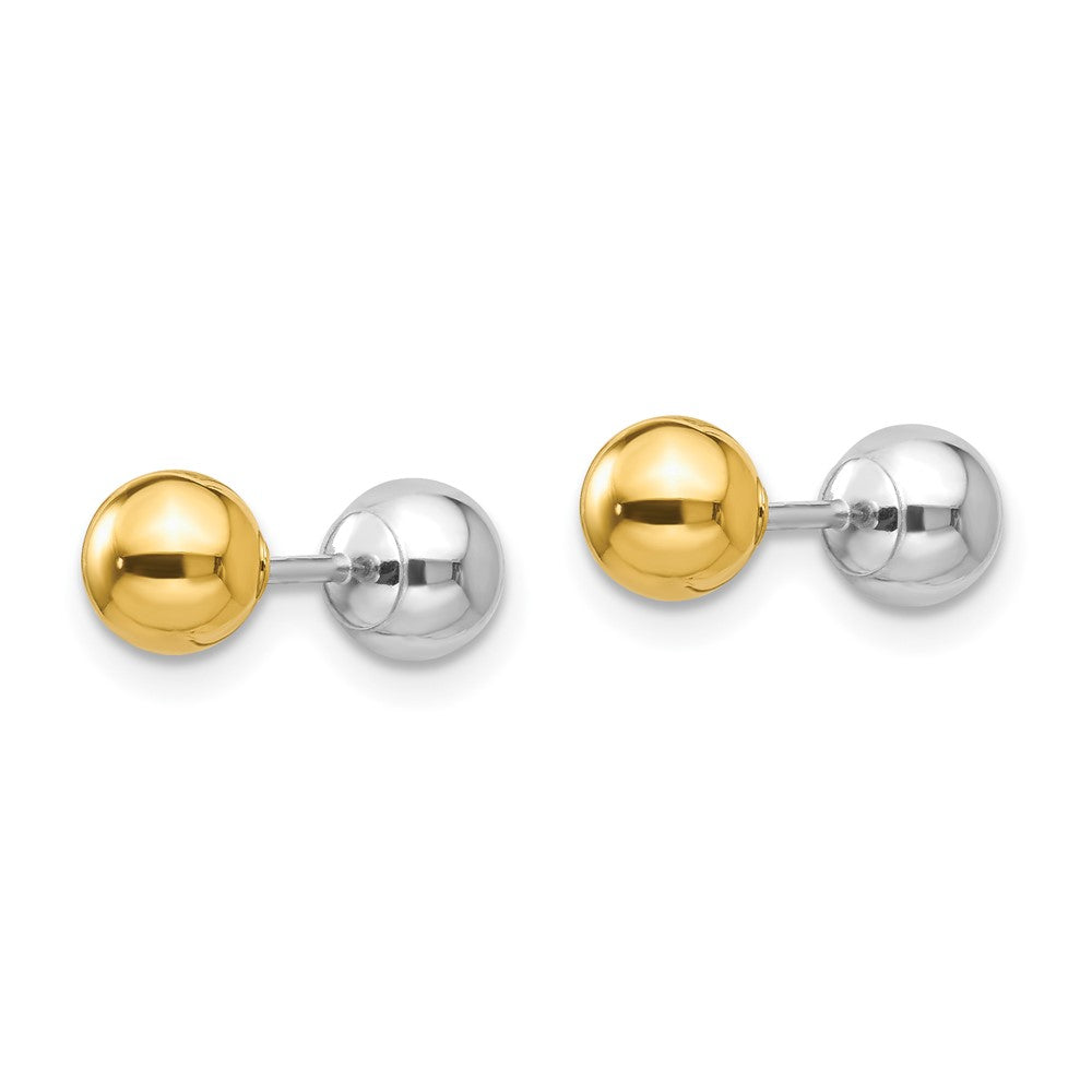 FJC Finejewelers 14 kt Two Tone Gold Madi K Reversible Ball Earrings 5 x 5 mm